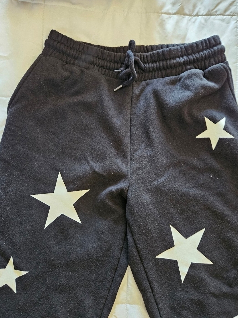 Zenana Outfitters Black Sweatshirt and Jogger Set with White Stars - Picture 3 of 4